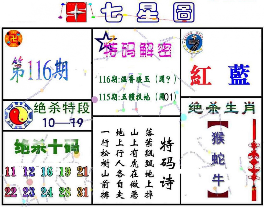 六合彩116期七星图A