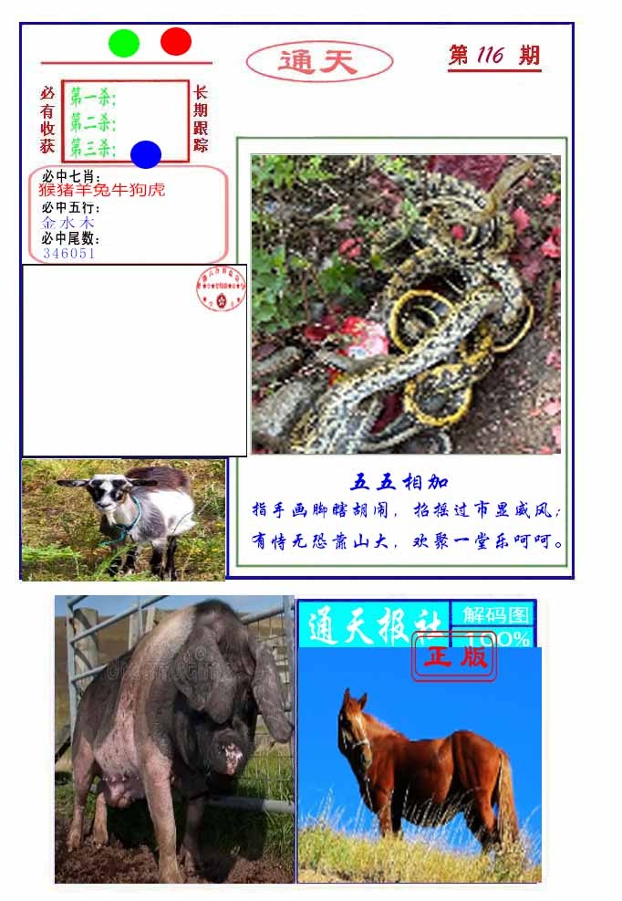 六合彩116期通天杀波图2