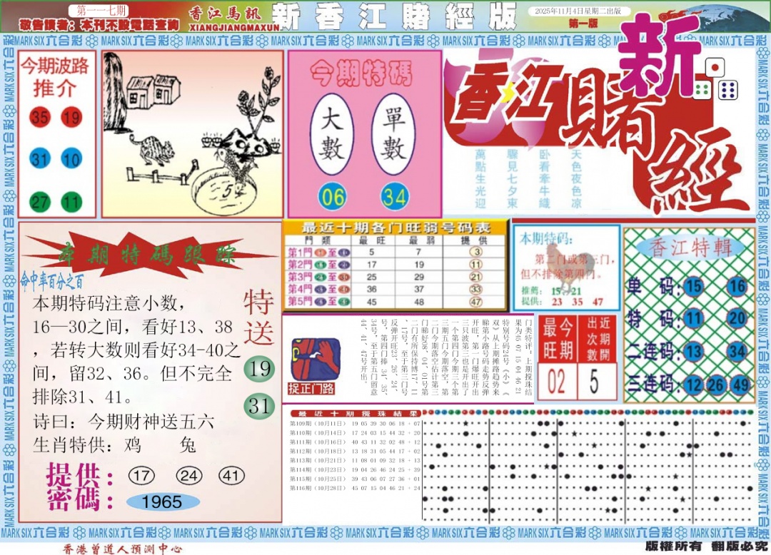 六合彩117期新香江赌经A