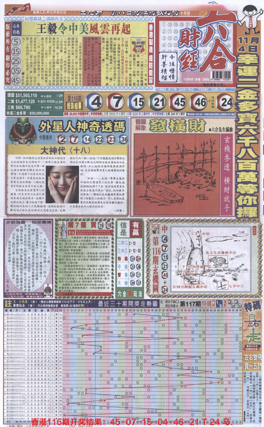 六合彩117期六合财经A加大版