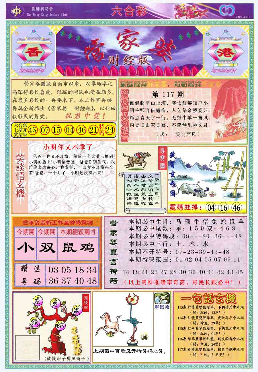 六合彩117期管家婆财经版