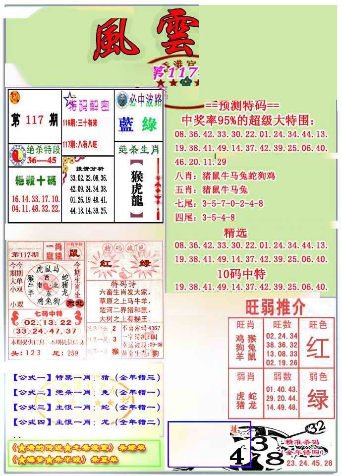 六合彩117期风云榜
