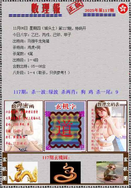 六合彩117期数理报