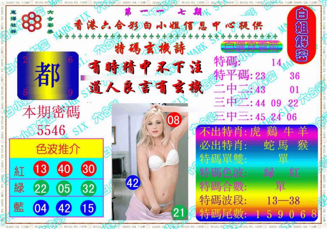 六合彩117期白姐解密《另版》