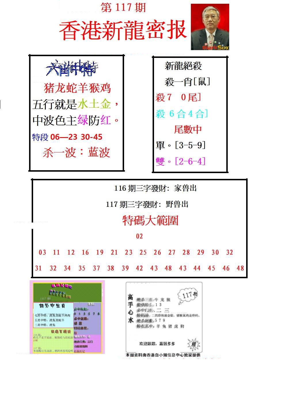 六合彩117期新龙密报