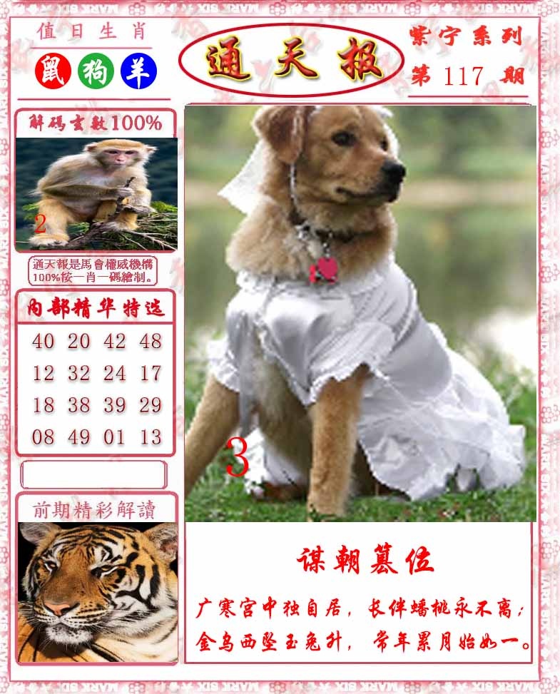 六合彩117期救通报