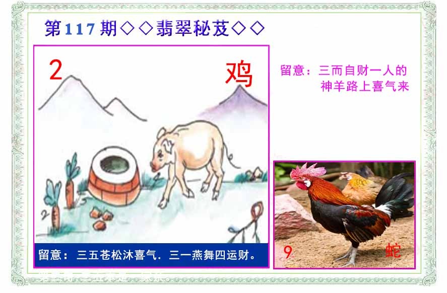 六合彩117期翡翠报