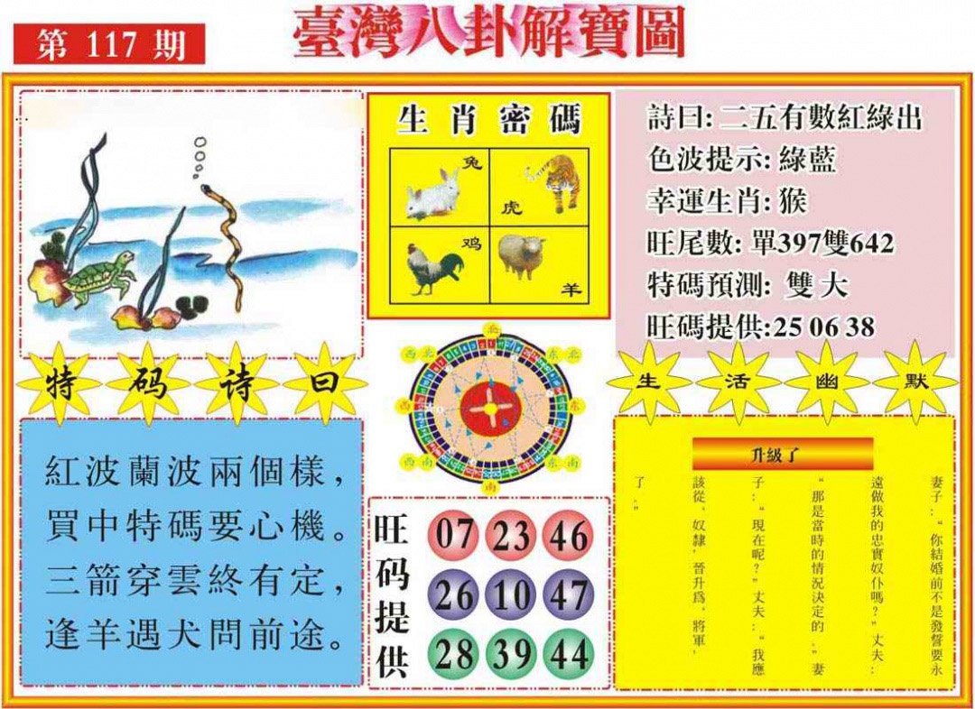 六合彩117期台湾八卦解宝图