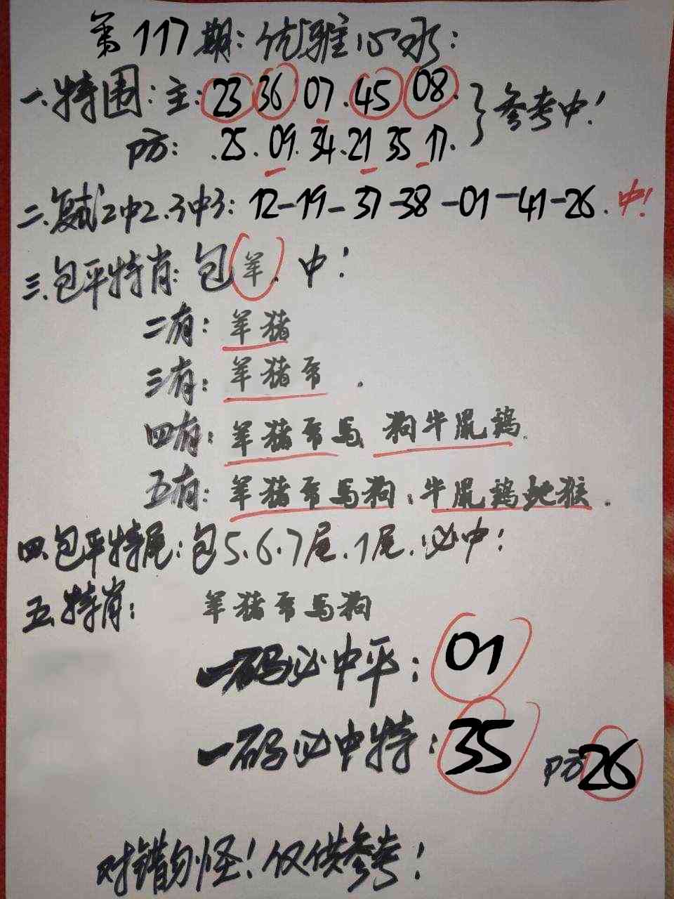 六合彩117期优雅心水