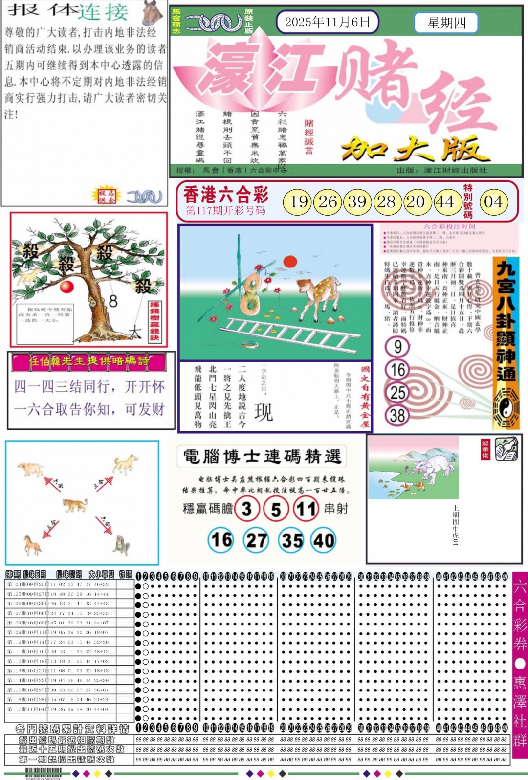 六合彩118期濠江赌经A加大版