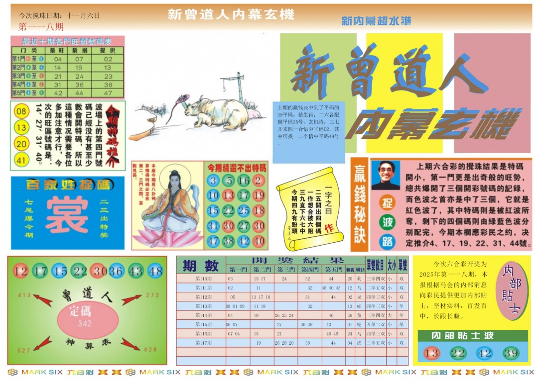 六合彩118期新曾道人内幕A