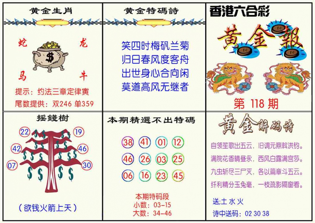 六合彩118期黄金报