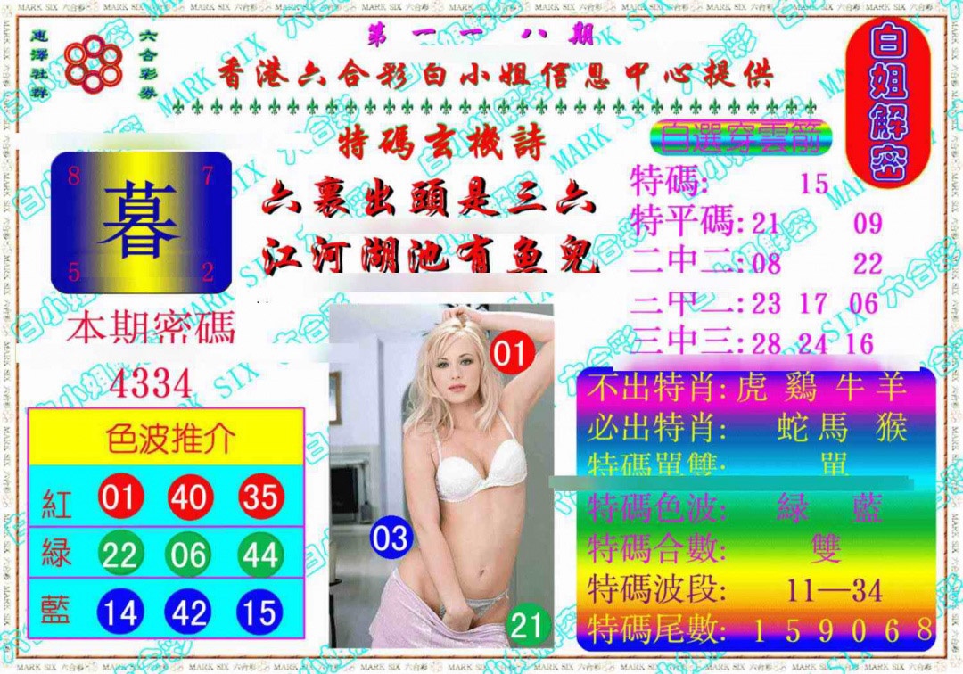 六合彩118期白姐解密《另版》