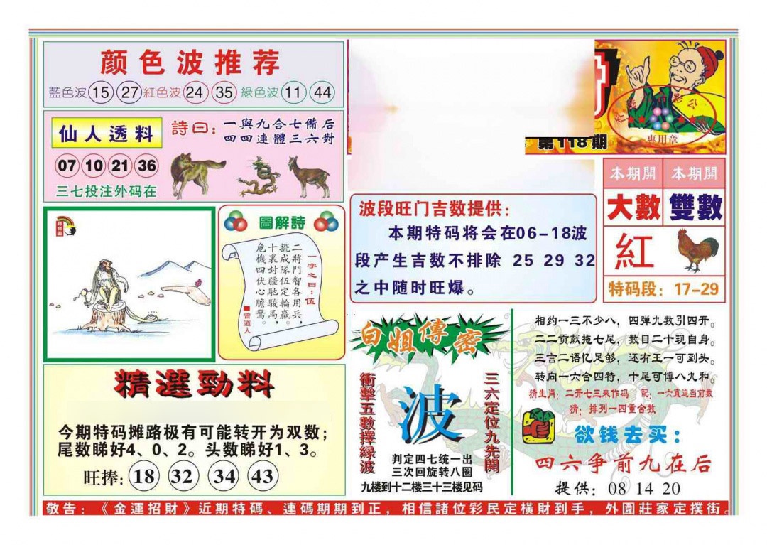 六合彩118期金运招财(新图)