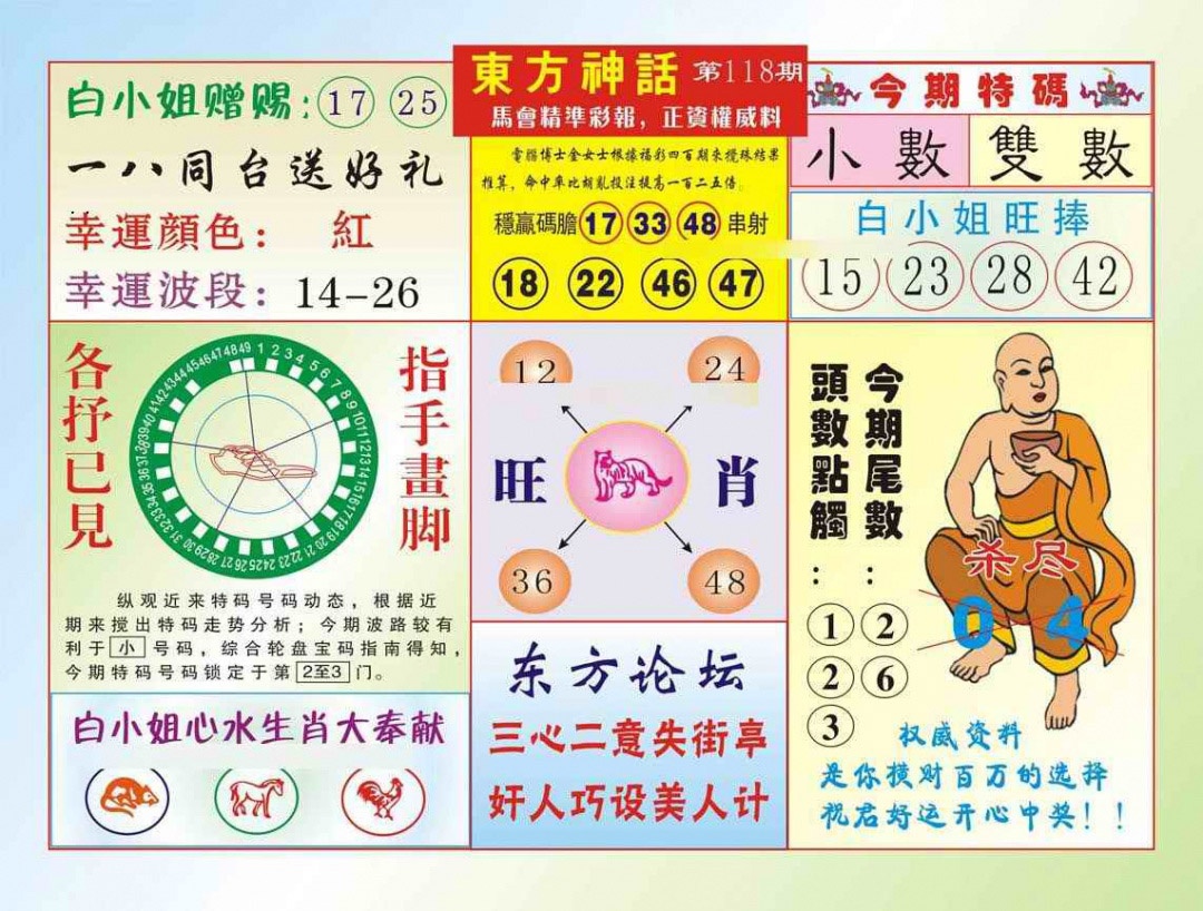 六合彩118期东方神话（新图）