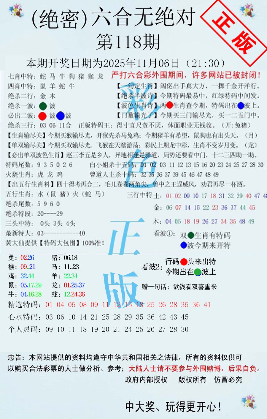 六合彩118期六合无绝对