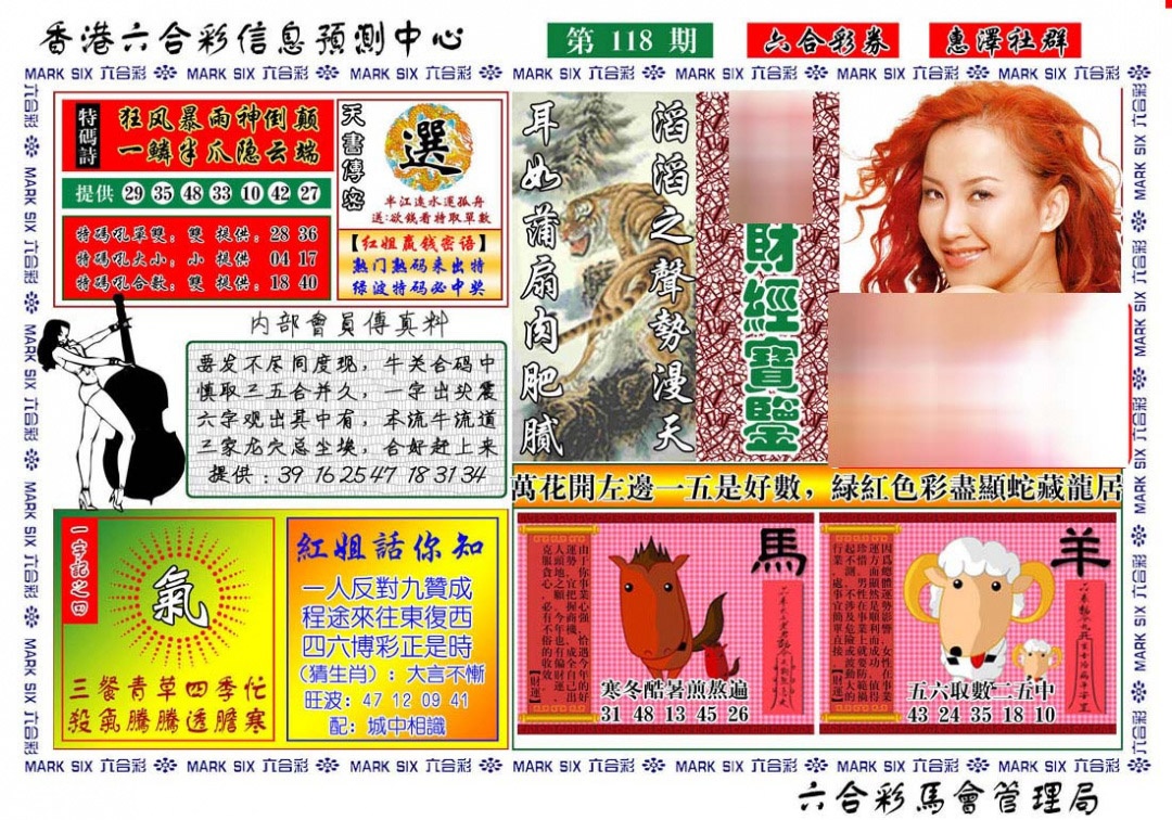 六合彩118期红姐财经宝鉴