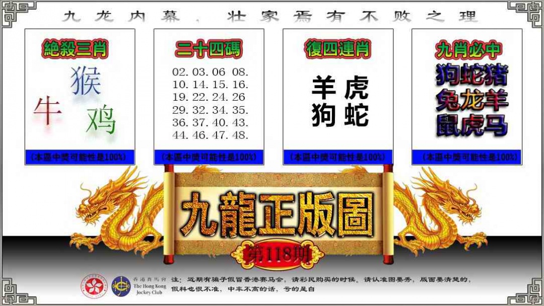 六合彩118期九龙正版图