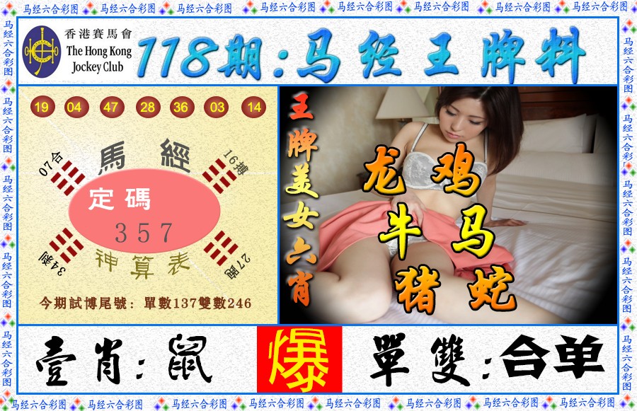 六合彩118期马经王牌料（荐）