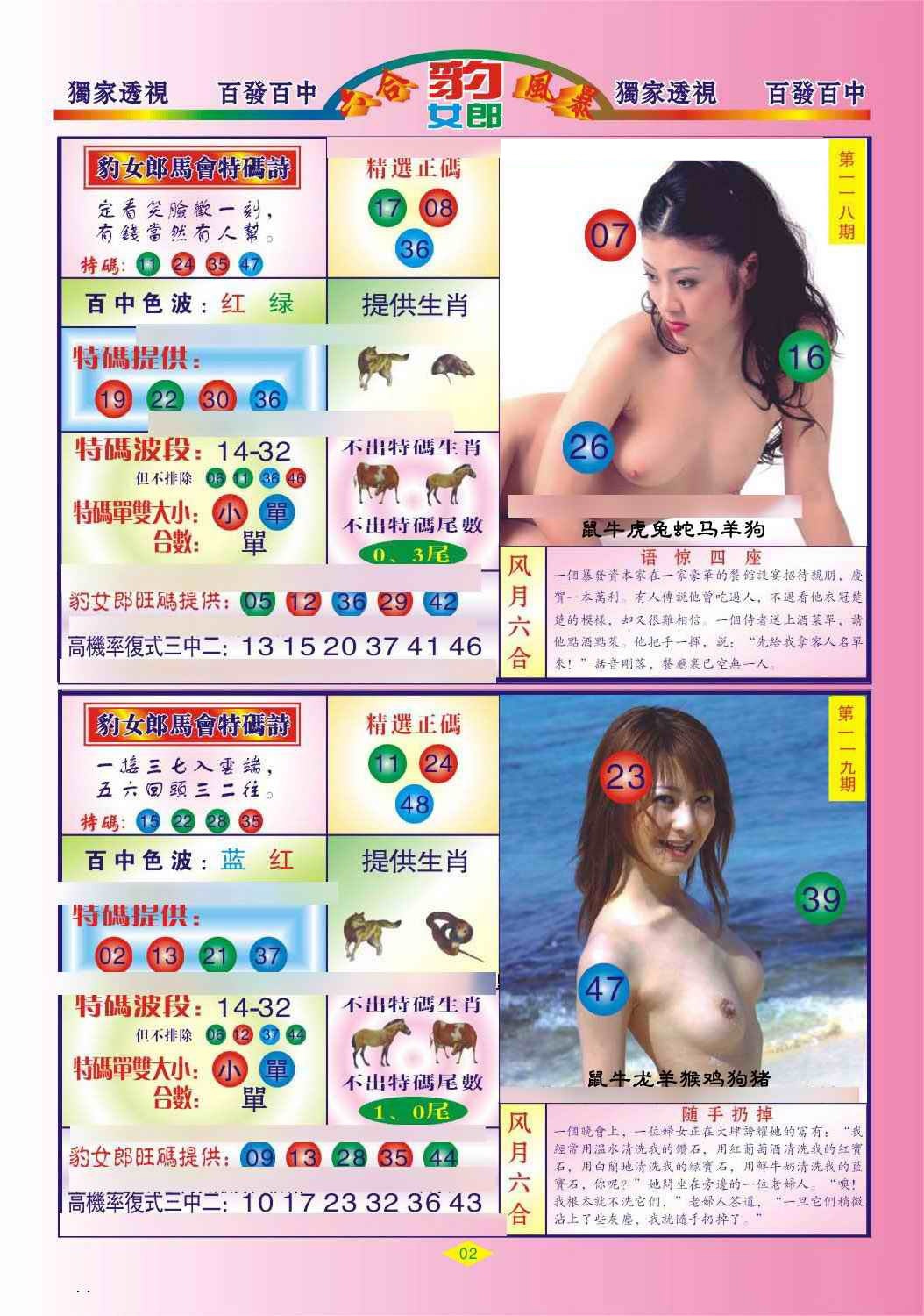 六合彩118期豹女郎