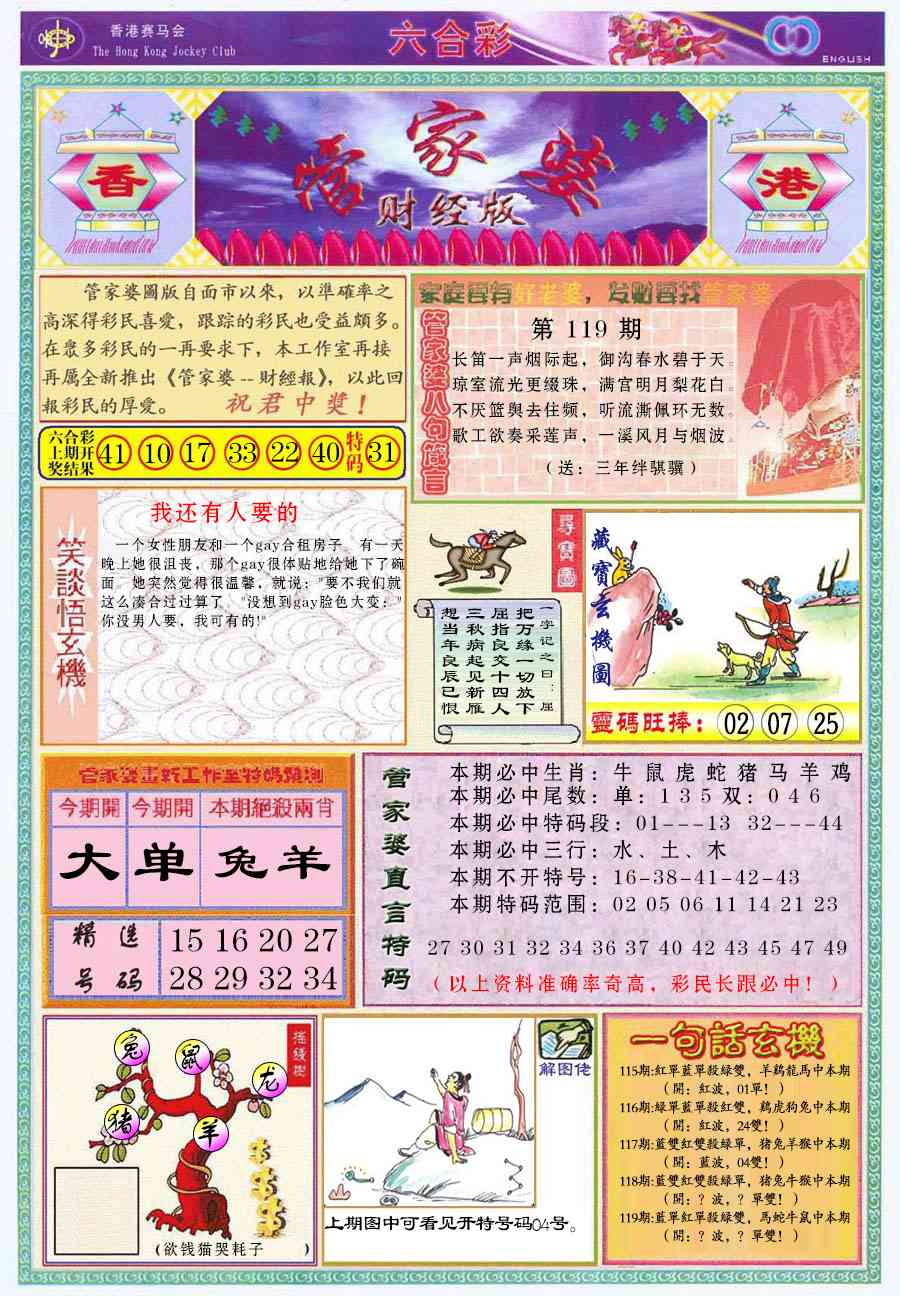 六合彩119期管家婆财经版