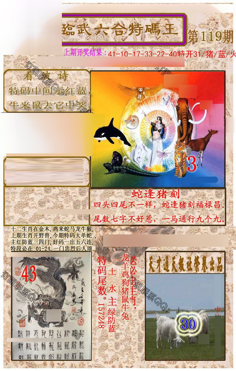 六合彩119期临武六合特码王