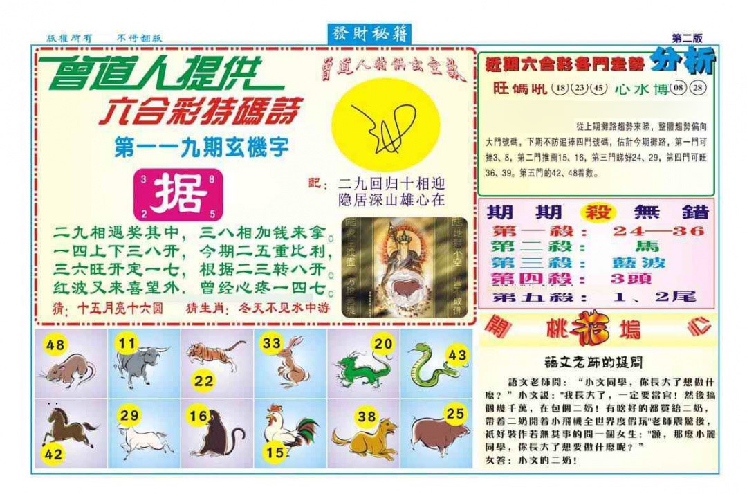 六合彩119期发财秘籍B（新图）