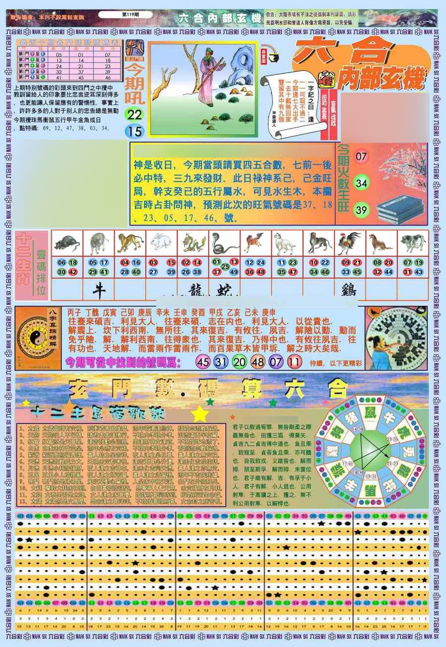 六合彩119期(新版)内部玄机A