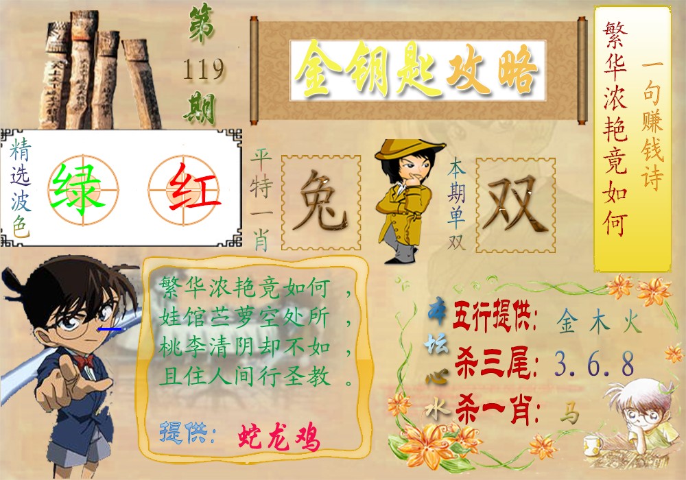 六合彩119期金钥匙攻略