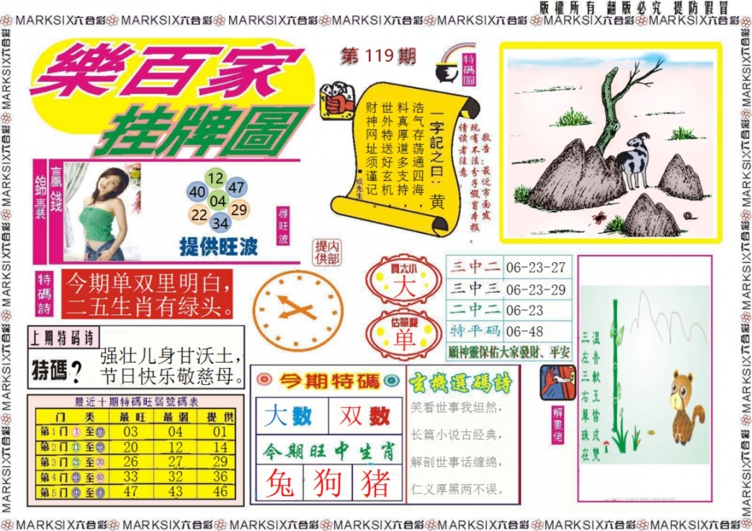 六合彩119期乐百家挂牌图记录