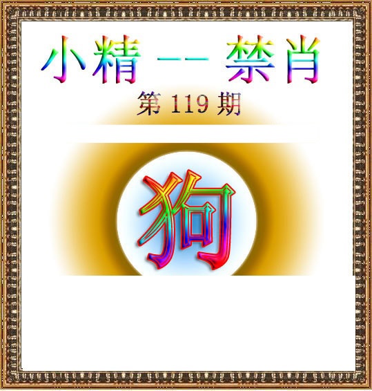 六合彩119期小精禁肖