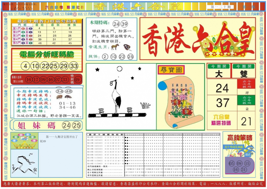 六合彩120期香港六合皇A