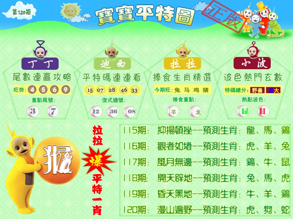 六合彩120期宝宝平特图（热）