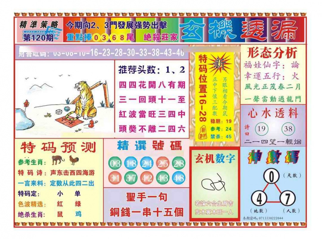 六合彩120期玄机透漏（新图）