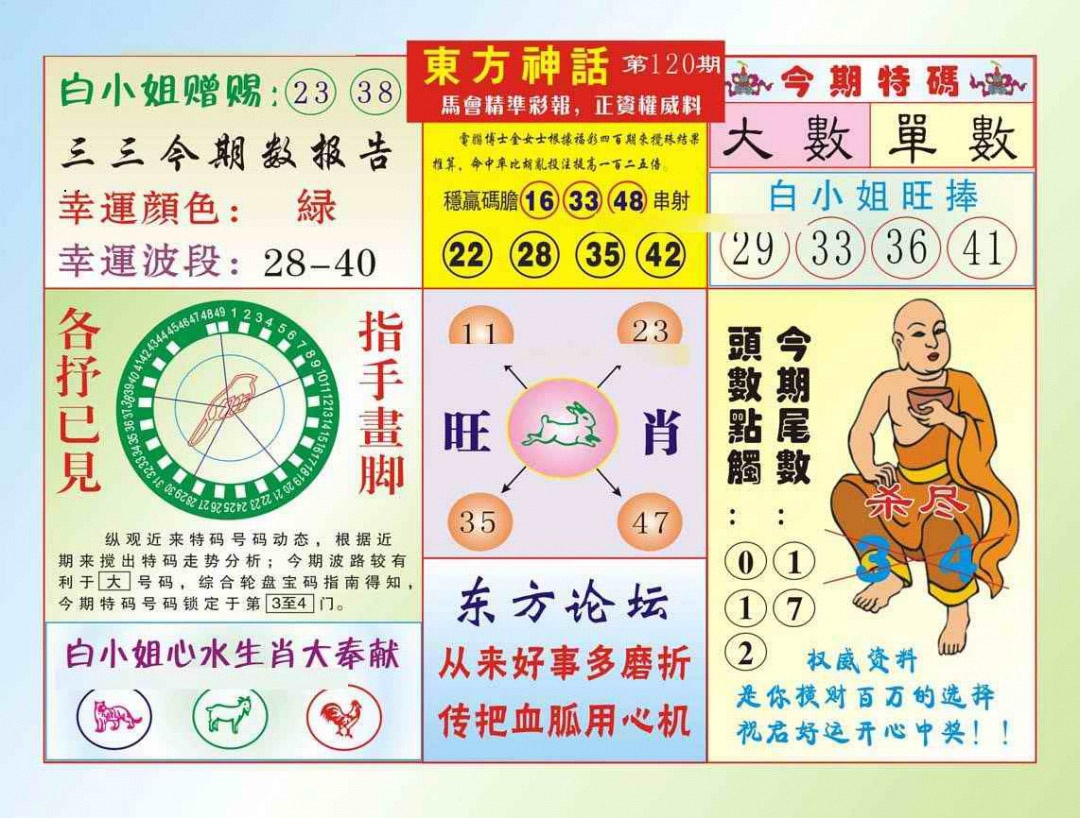 六合彩120期东方神话（新图）