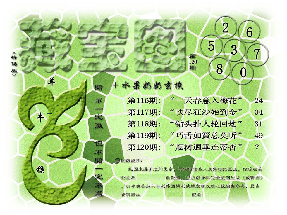 六合彩120期藏宝图(正版)
