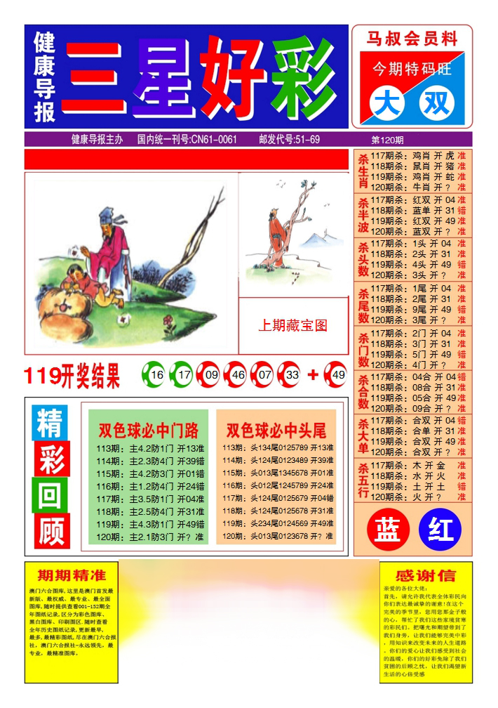 六合彩120期三星好彩1