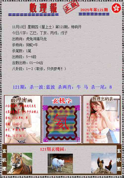 六合彩121期数理报