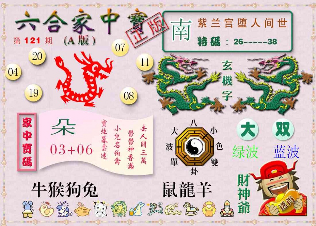六合彩121期六合家中宝A