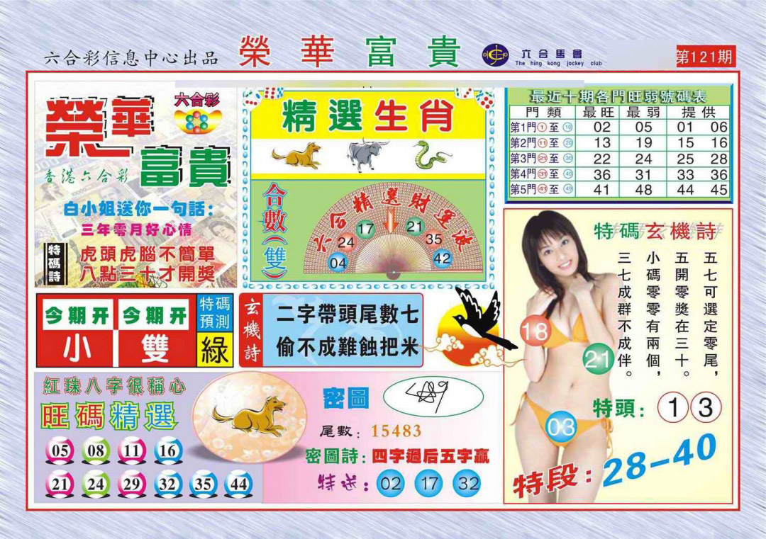 六合彩121期荣华富贵(新图)