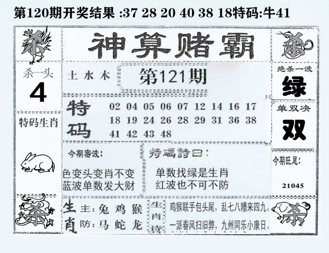 六合彩121期神算赌霸