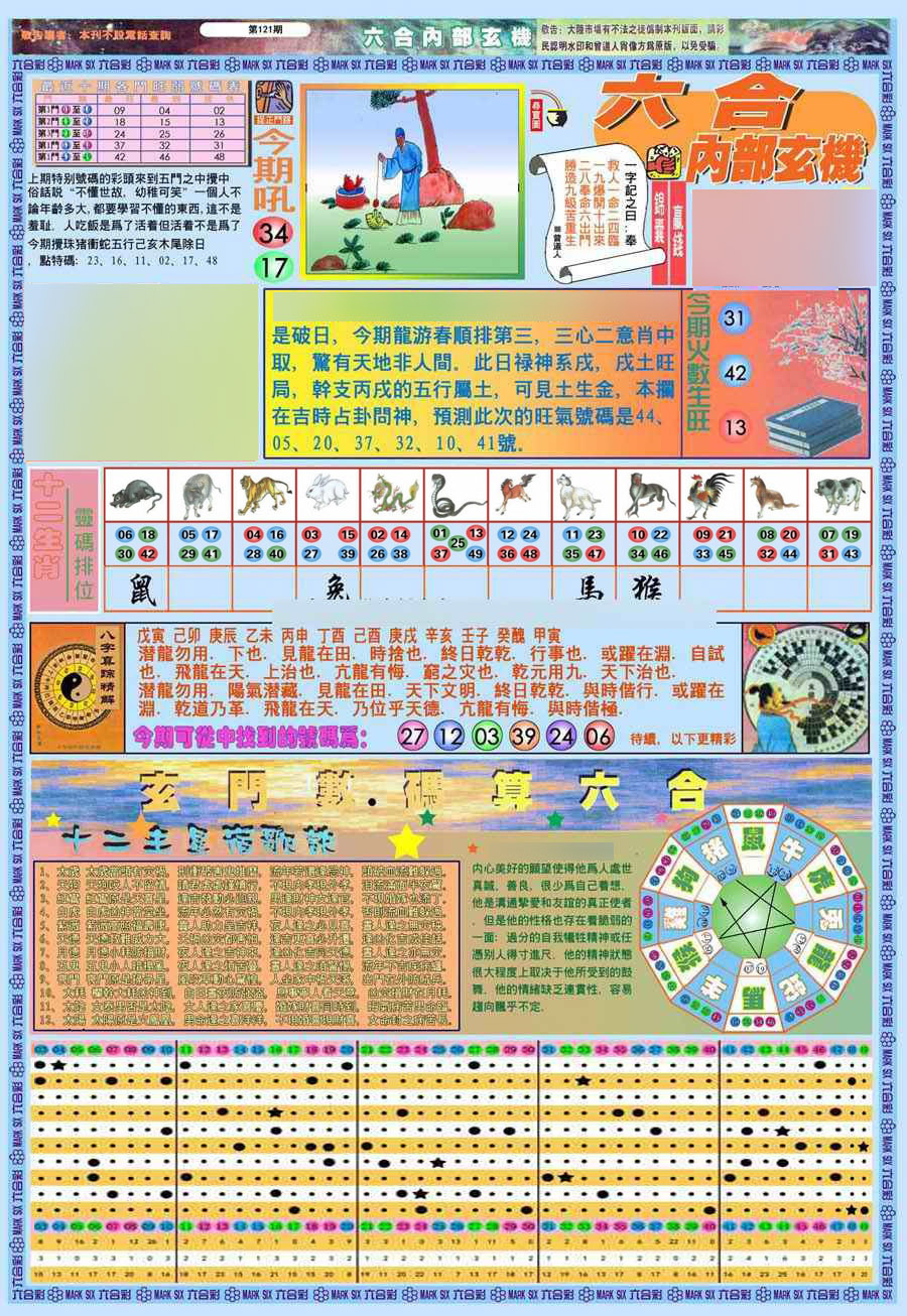 六合彩121期(新版)内部玄机A