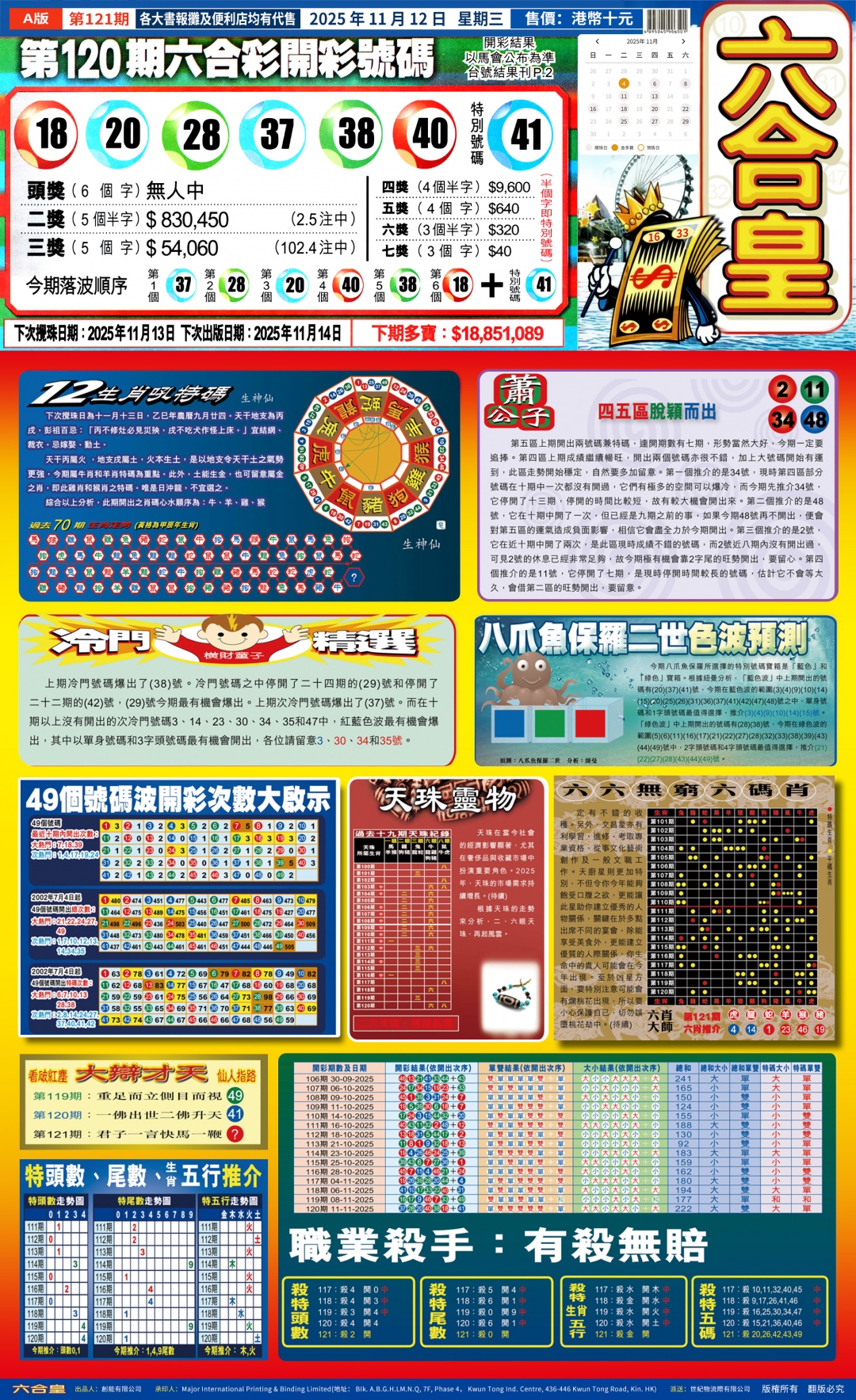 六合彩121期六合皇(港版)A