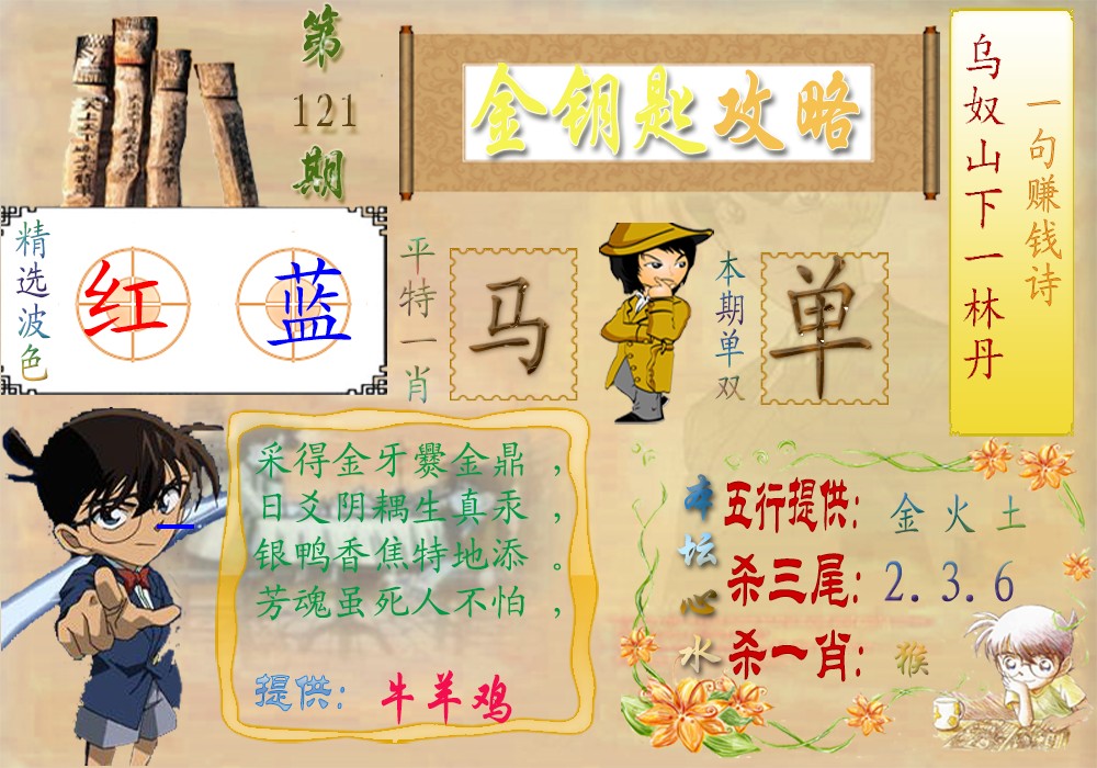六合彩121期金钥匙攻略
