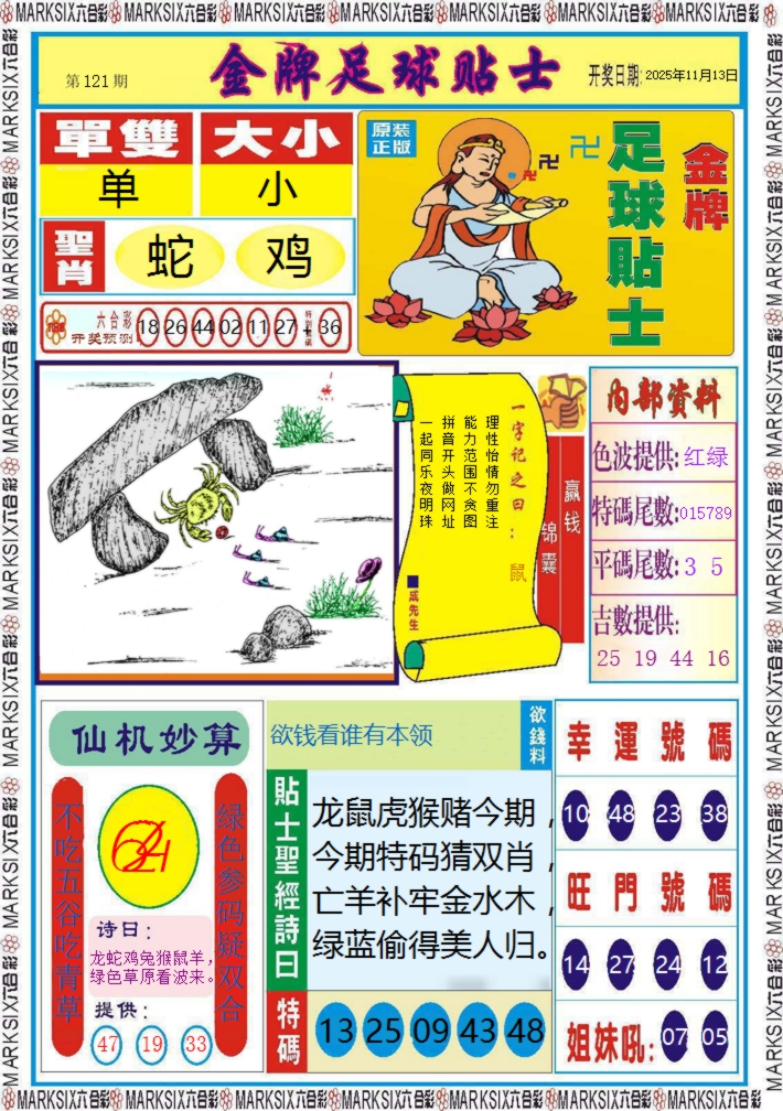 六合彩121期金牌足球贴士记录