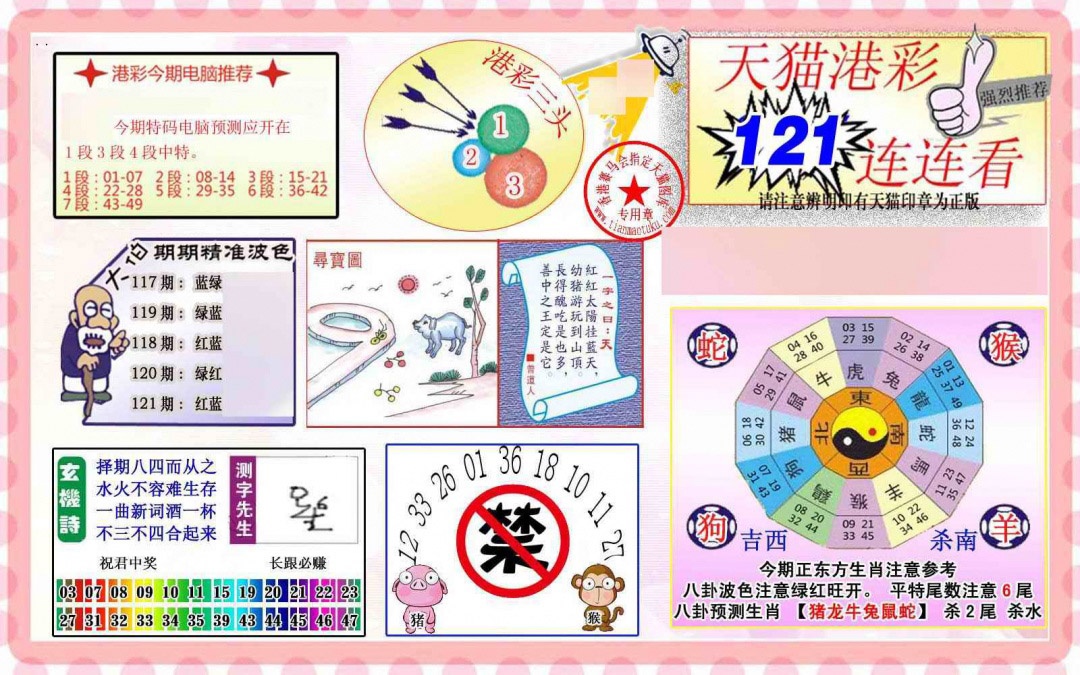 六合彩121期港彩连连中