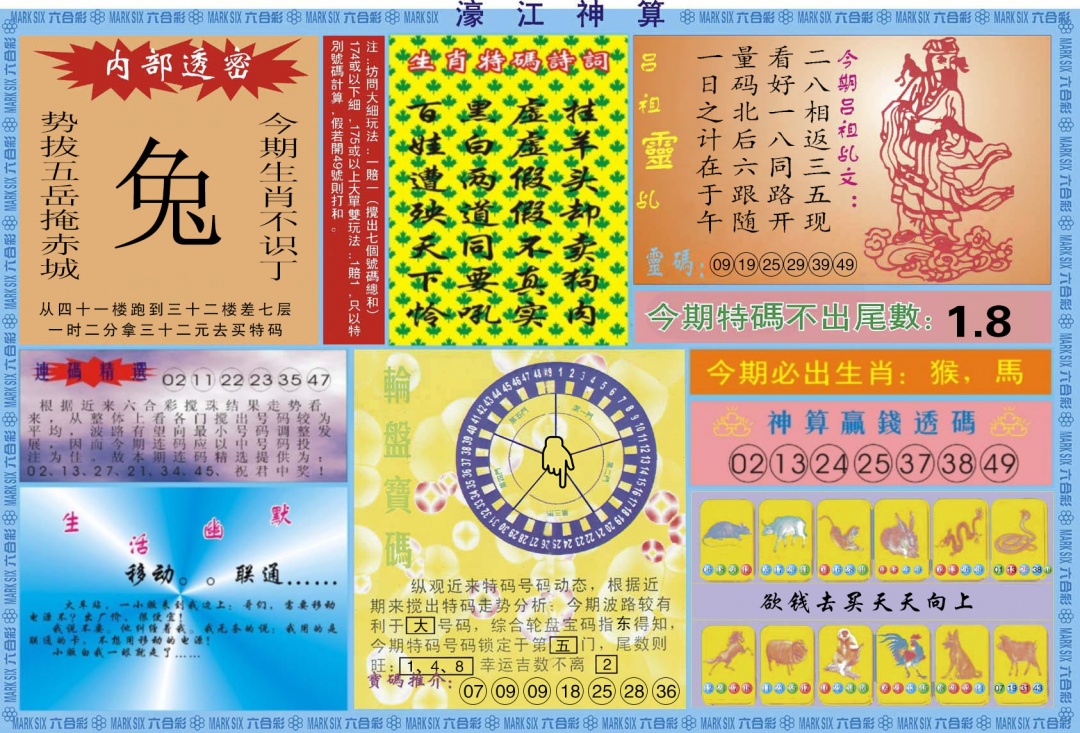 六合彩122期濠江神算B