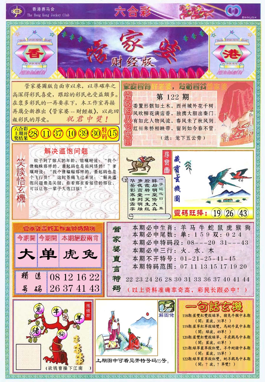 六合彩122期管家婆财经版
