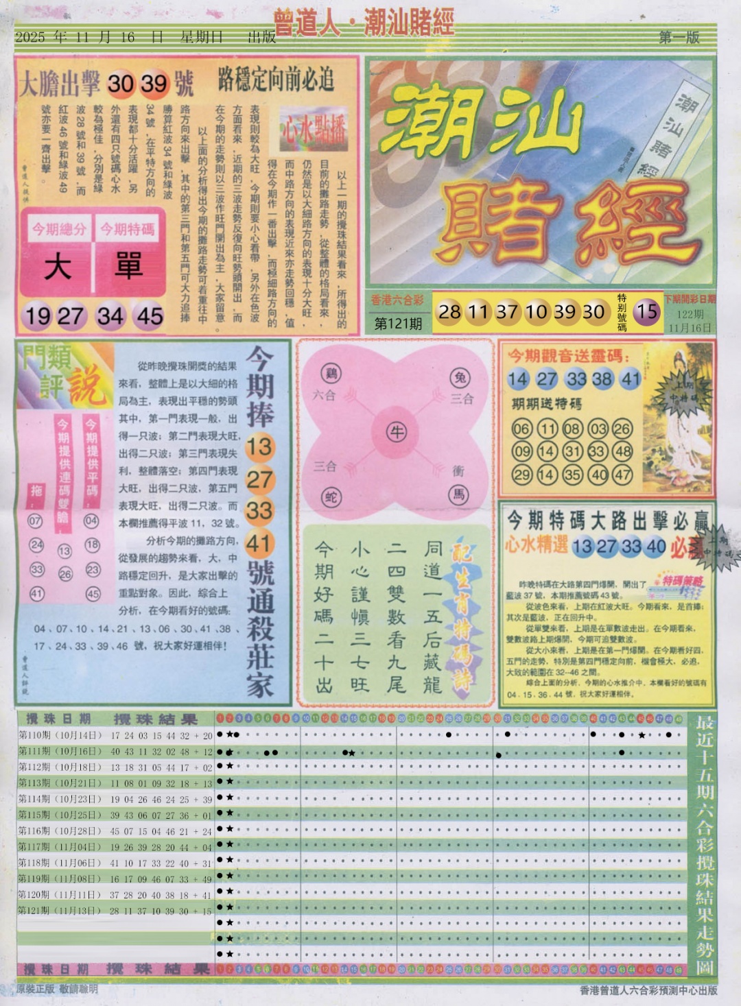 六合彩122期潮汕赌经A