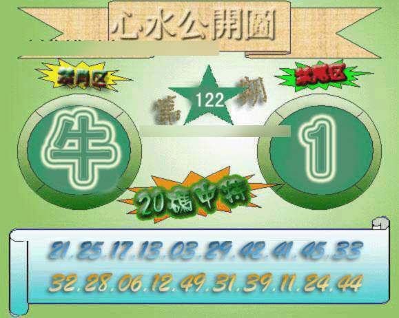 六合彩122期心水公开图
